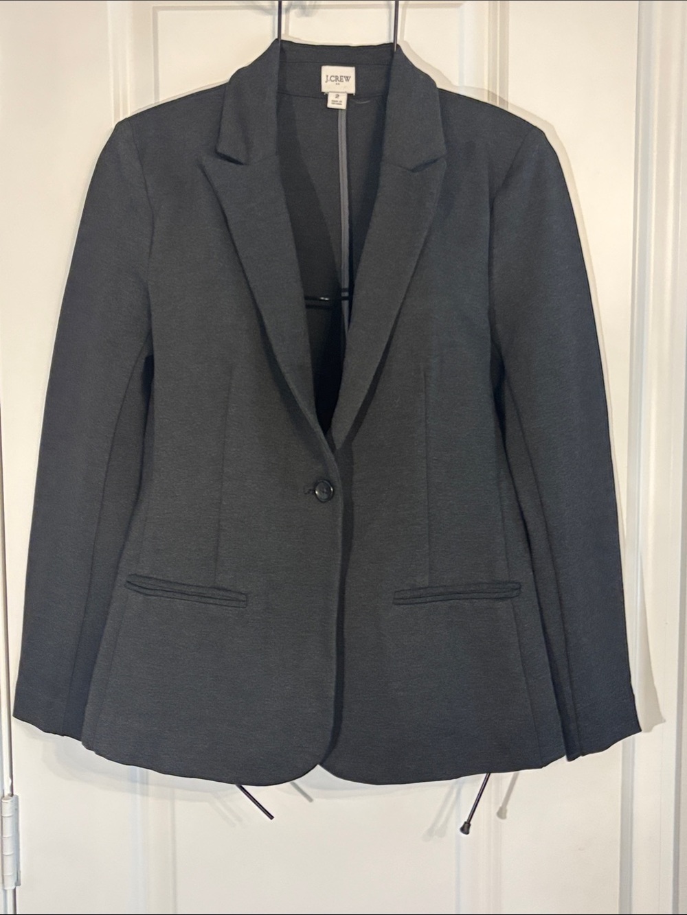 J. Crew Women’s Factory Ponte Work stretch Twill Dark Charcoal Blazer. Size 2